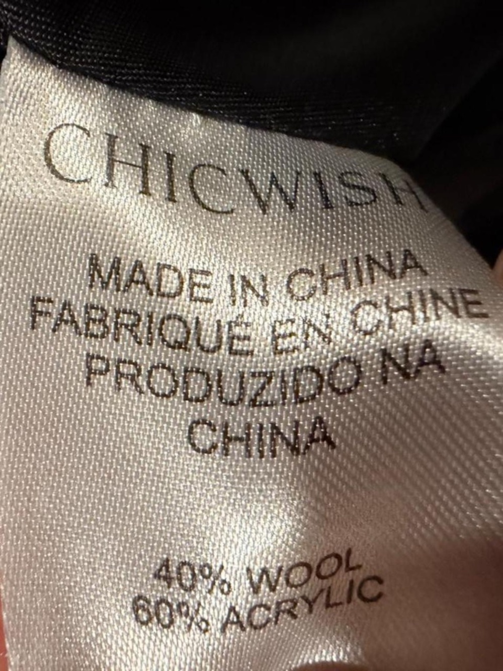 Chicwish Black Cape in size Large